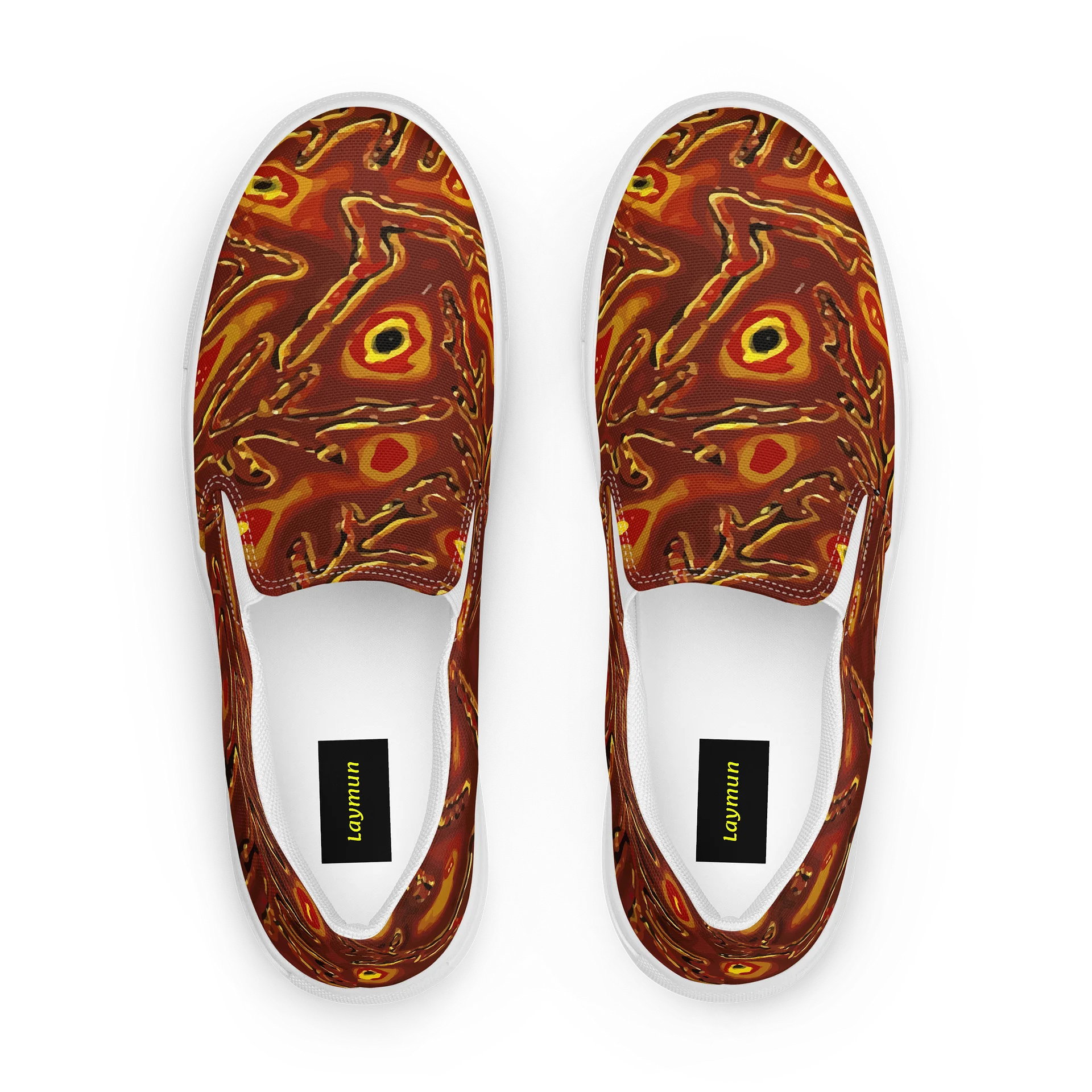 Women’s Japanese Fiery Abstract Slip-On Canvas Shoes product image (1)