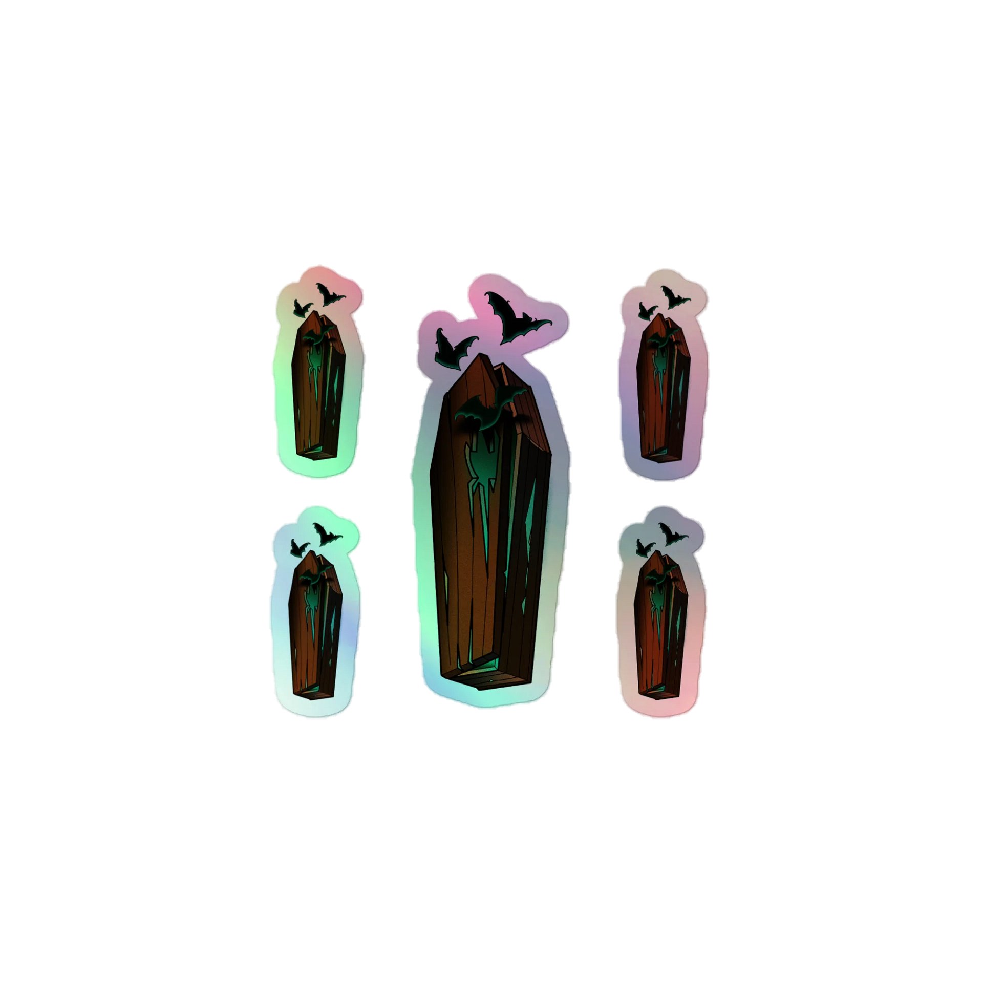 Coffin - Kiss-Cut Holographic Sticker Sheet product image (1)