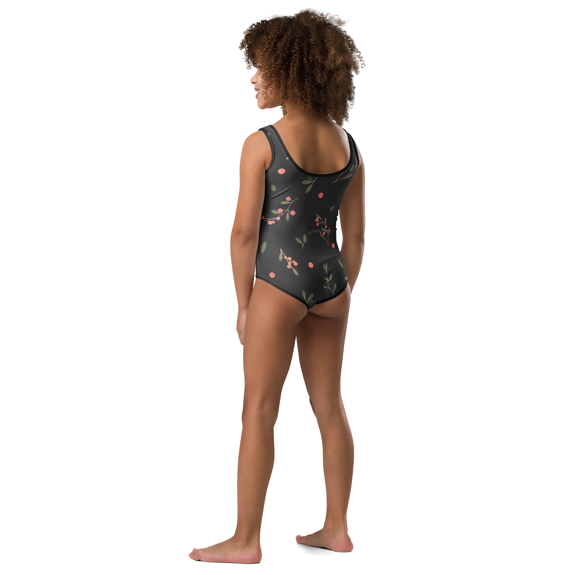 Pink Sprig Floral Kids Swimsuit product image (5)