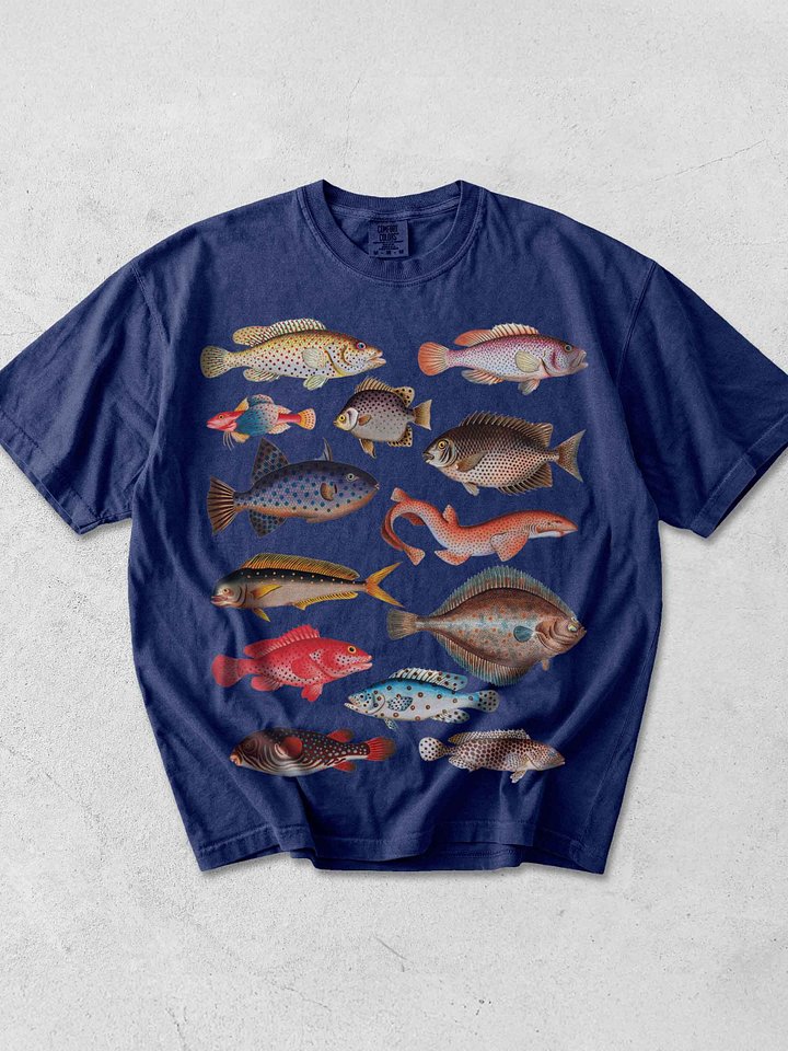 Vintage Fish Illustration Shirt – Ichthyology Graphic Tee, Dark Academia Style product image (1)