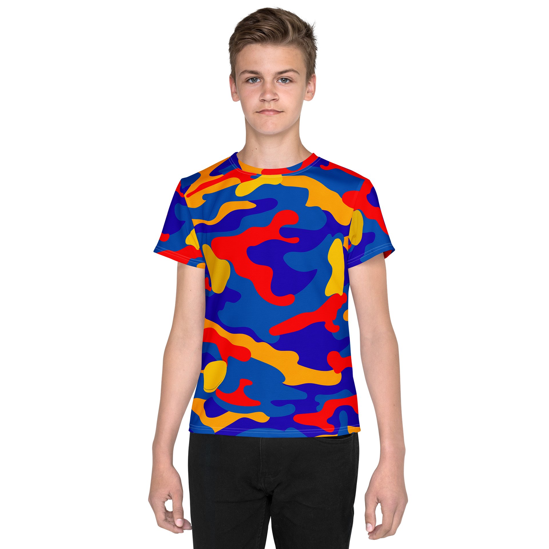 Kids Camo T-Shirt – Bold Multi-Color Graphic Tee product image (1)