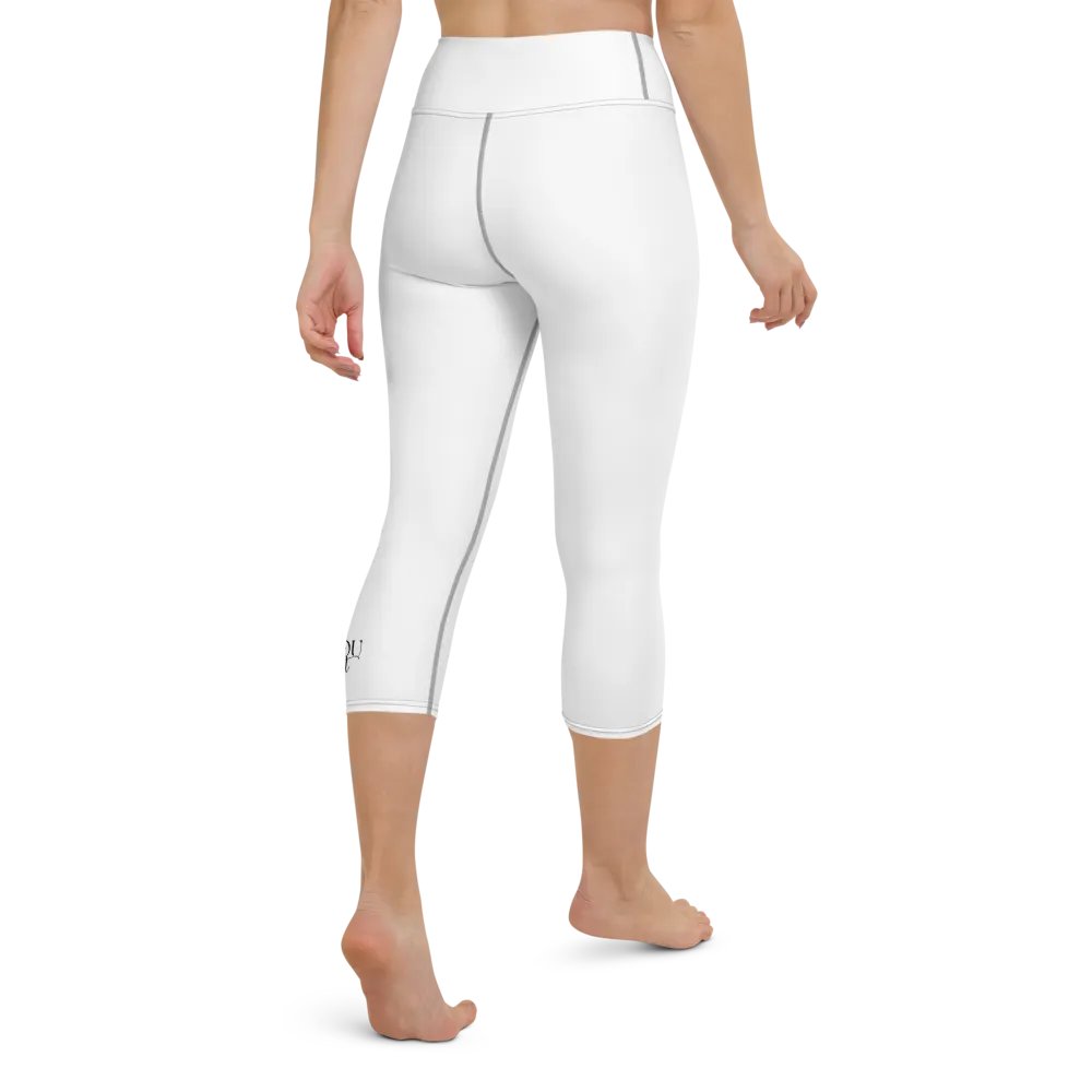 Till You Make It Leg Design White Yoga Capri Leggings product image (4)