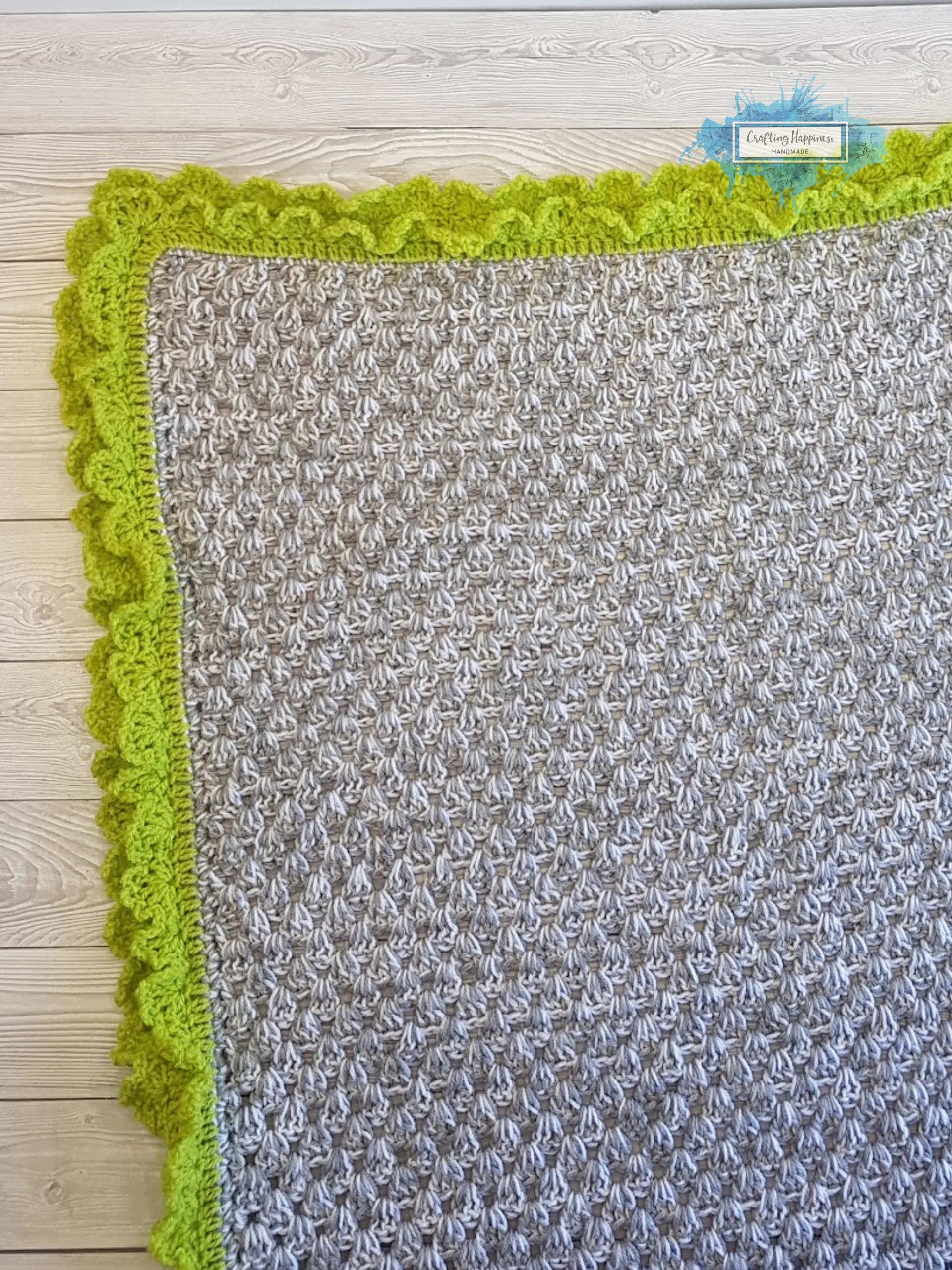 Spring Vibes Crochet Baby Blanket Pattern | Easy Scallops Lapghan (PDF Pattern) product image (4)