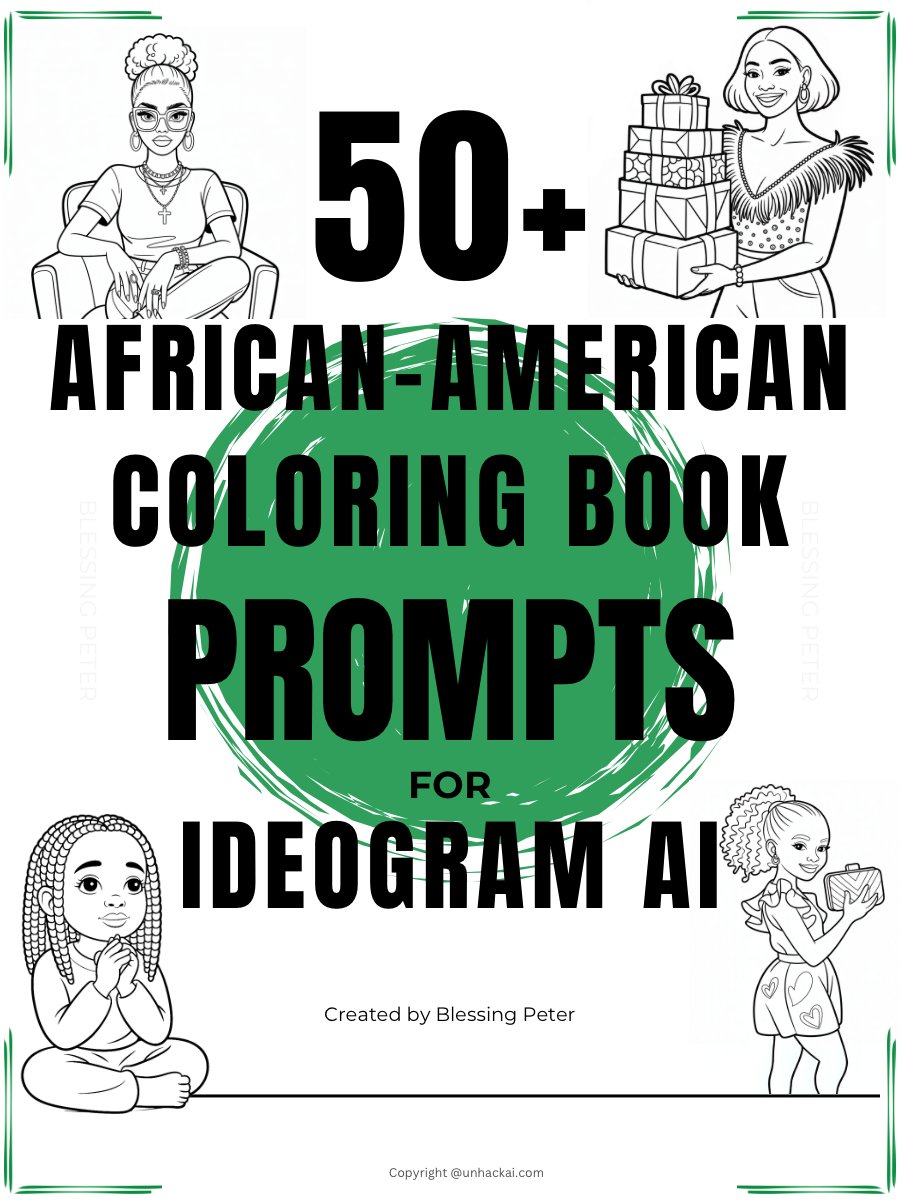 50+ Black & African American Coloring Prompts for Ideogram Ai product image (1)