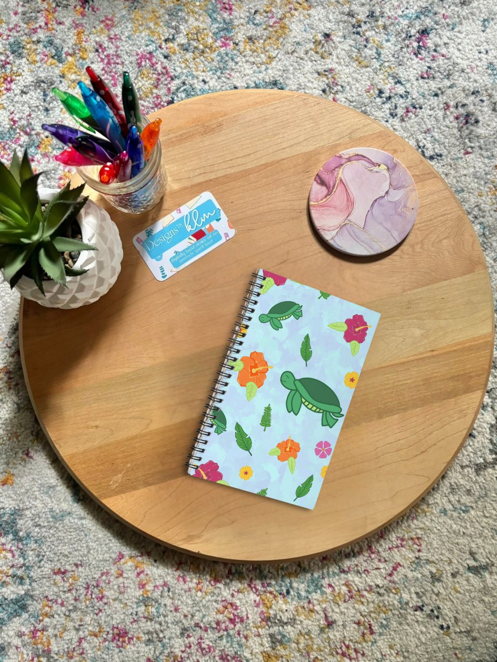 Tropical Turtle Pattern Spiral Journal product image (1)