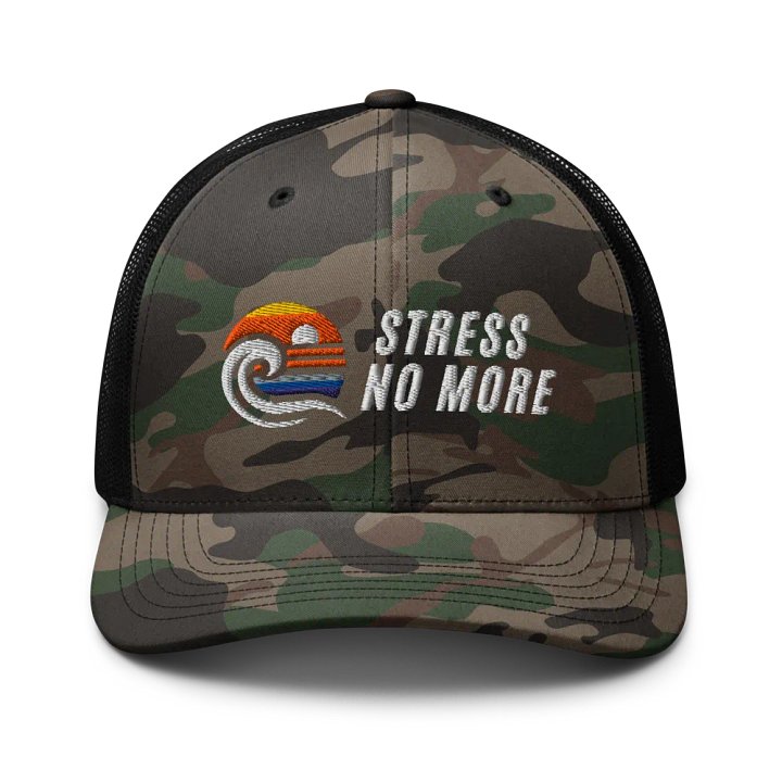 Sunset Waves Camo Trucker Hat | stress no more product image (1)