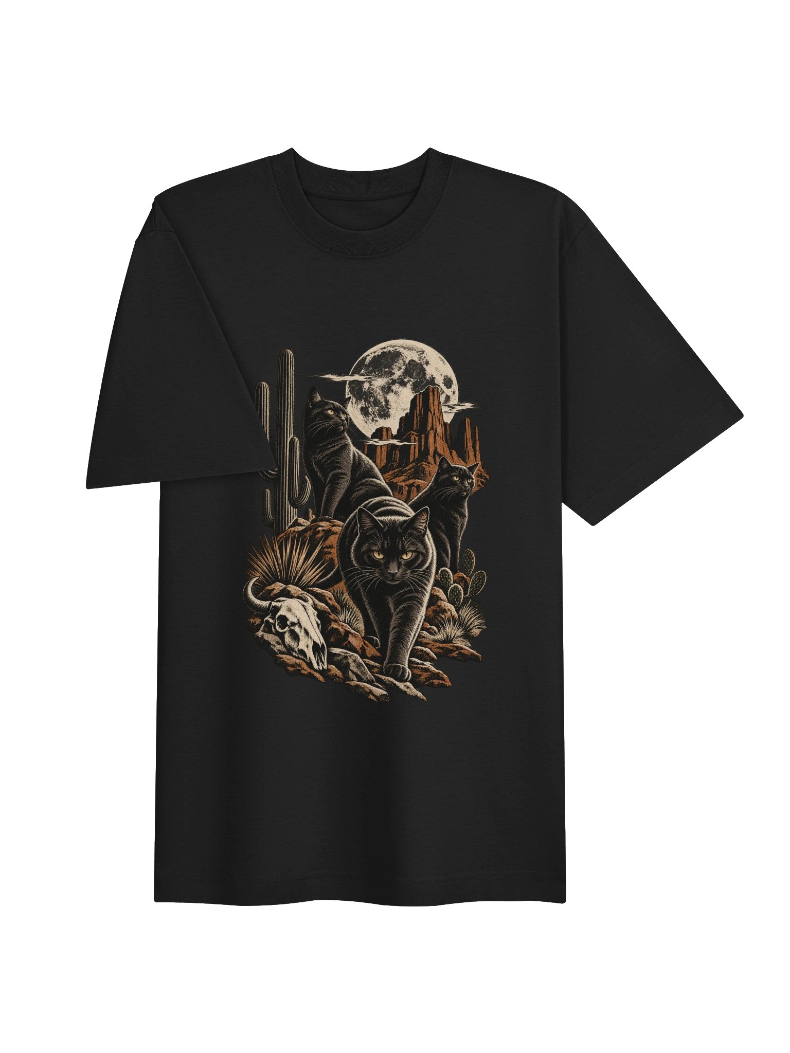 Midnight Outlaw – Western Cat Graphic Tee product image (4)