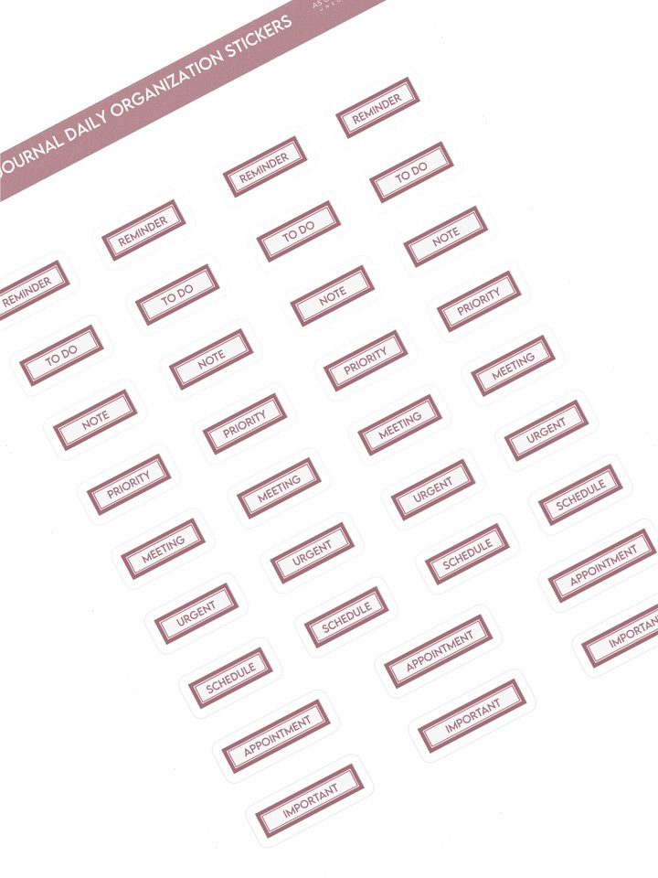 Daily Journal Stickers A5 — Physical Sticker Sheet - Old Rose product image (1)