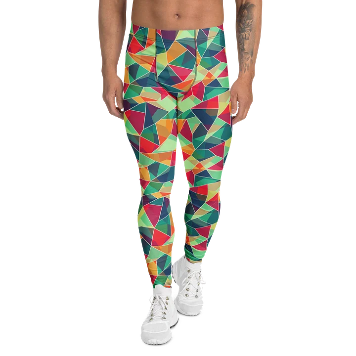 Comfortable Men's Leggings with Geometric Triangle Pattern product image (1)