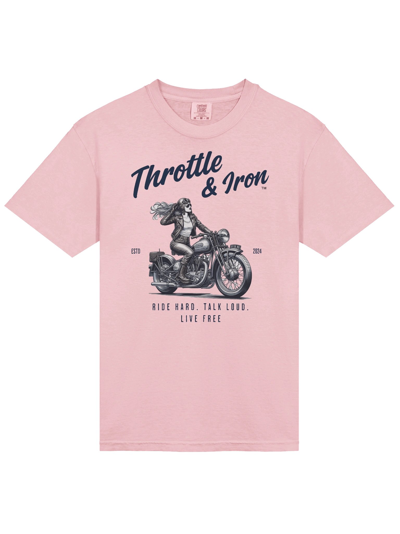 Throttle & Iron “Retro Women Rider” Tee — Classic Cruiser Edition product image (3)