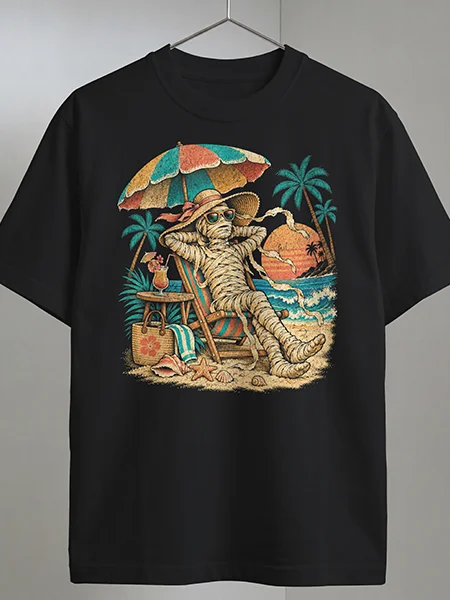 Mummy Beach Day — Monsters Off Duty Tee product image (1)