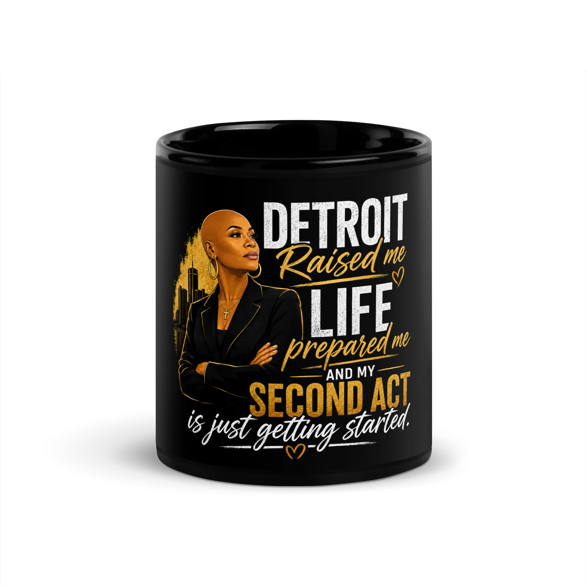 Detroit Second Act Black Glossy Mug product image (4)