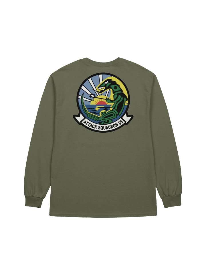 "Green Lizard" Cotton Long Sleeve T-Shirt product image (2)