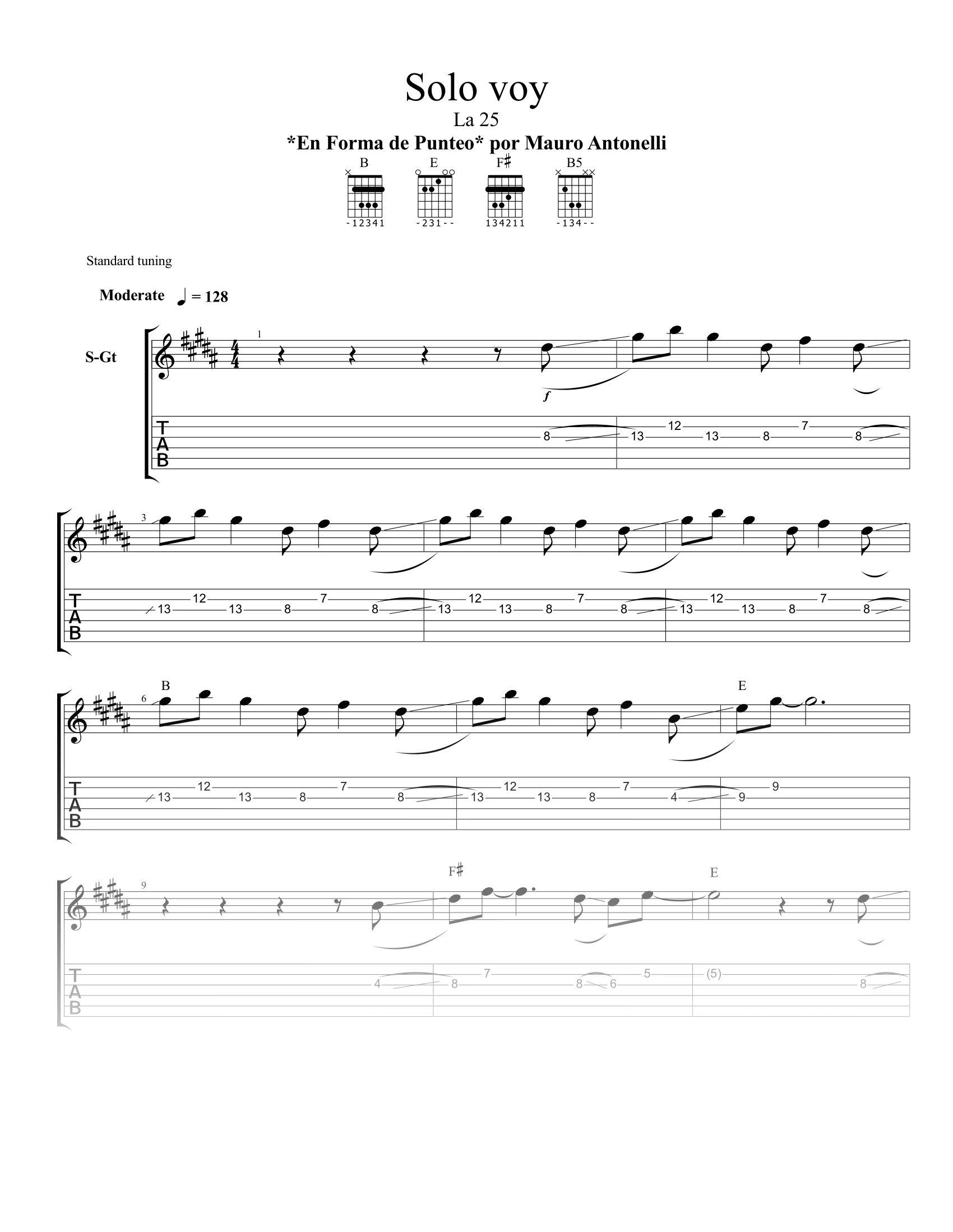 Solo voy - Partitura + Tabs + Acordes + Pista product image (1)