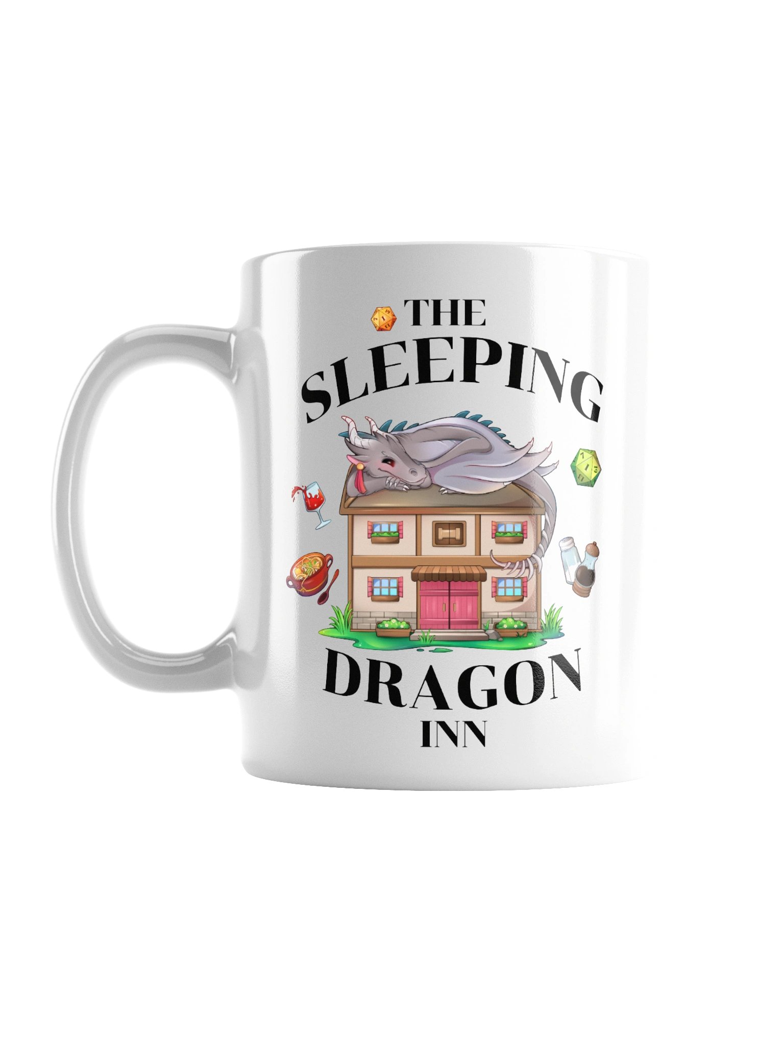 The Sleeping Dragon Inn Mug [White with Black Font] product image (1)