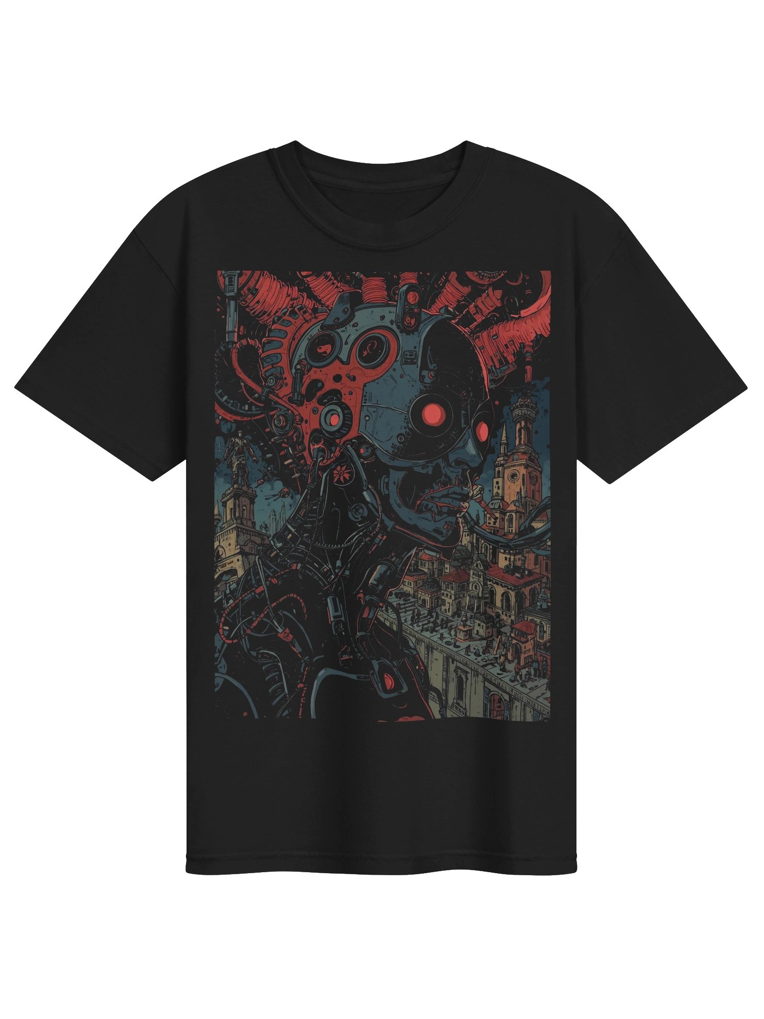 Retro-Futurist Cyber Mech Heavyweight T-Shirt product image (1)