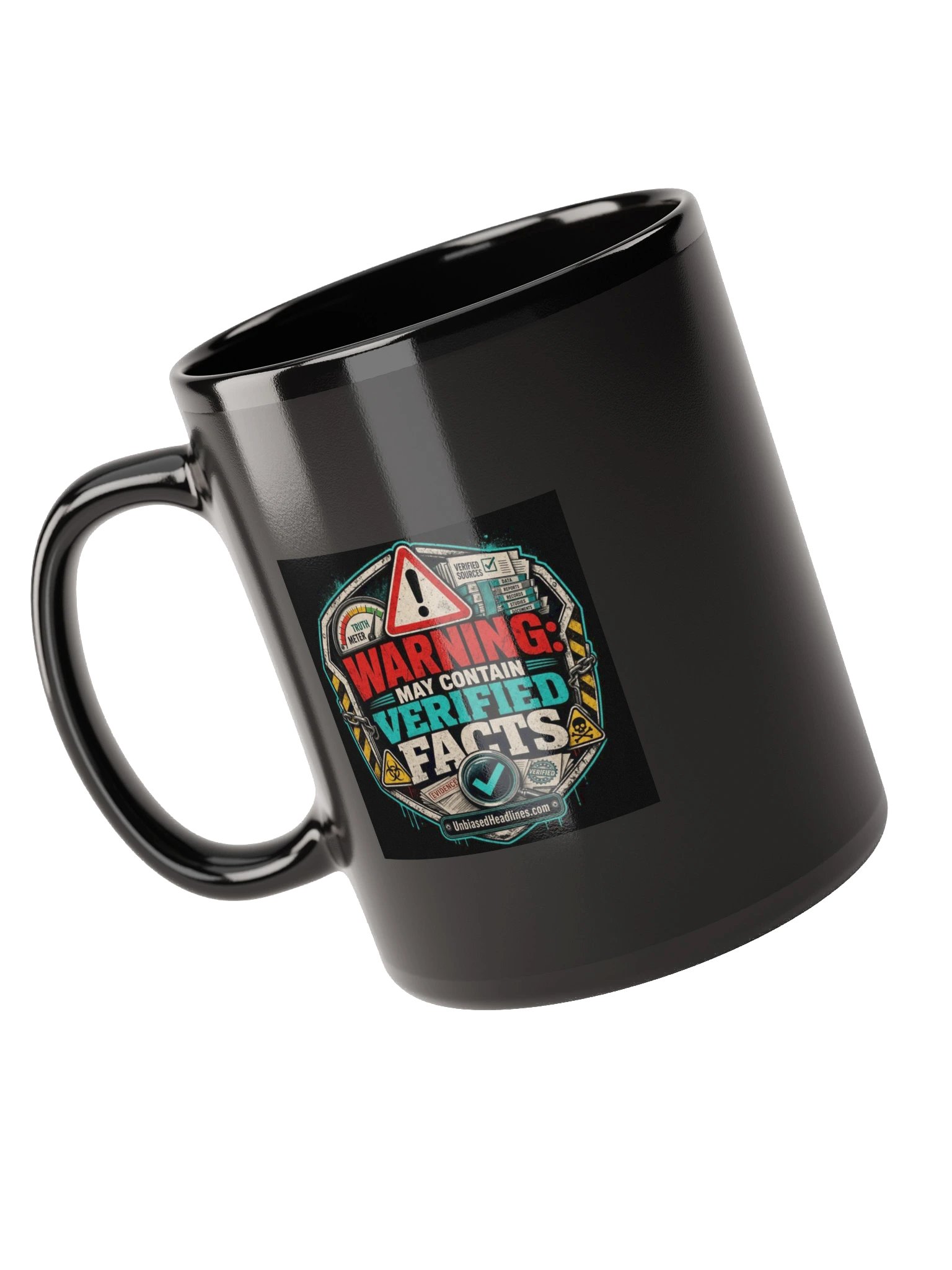 Warning: May Contain Verified Facts Black Mug product image (11)