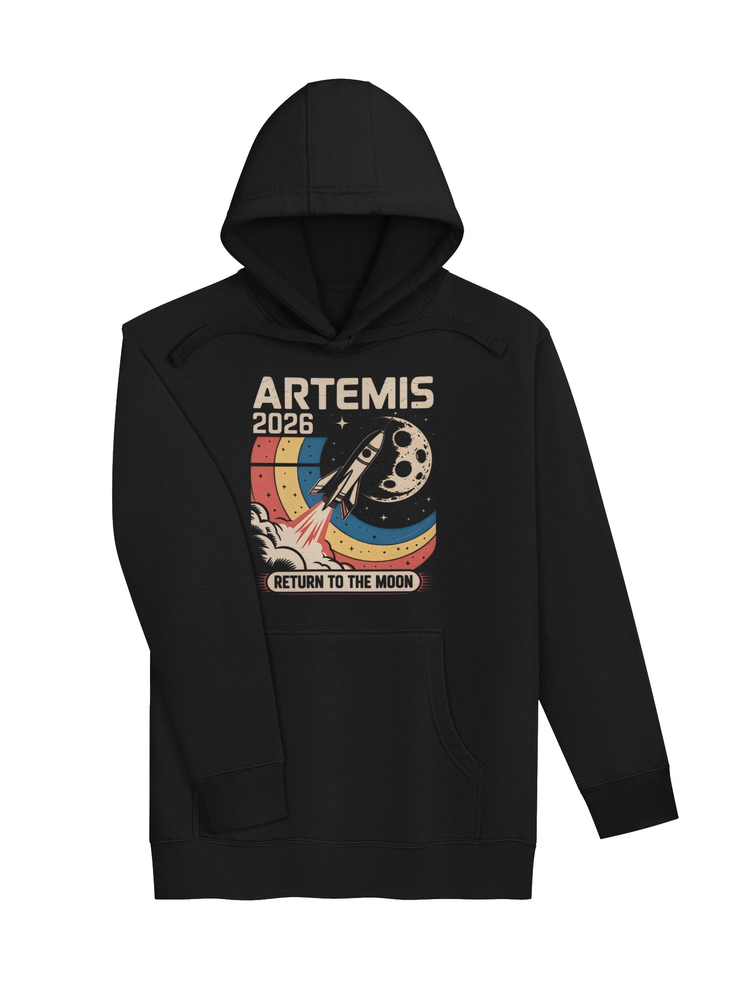 Artemis II Launch to The Moon Retro Space Mission 2026 Hoodie product image (3)