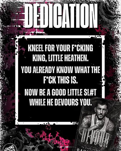 Read Devour now in Kindle Unlimited!

https://f.mtr.cool/6p6d2xie00

🖤 dark romance
🖤 Stalker Hero
🖤 secret society
🖤 morally...