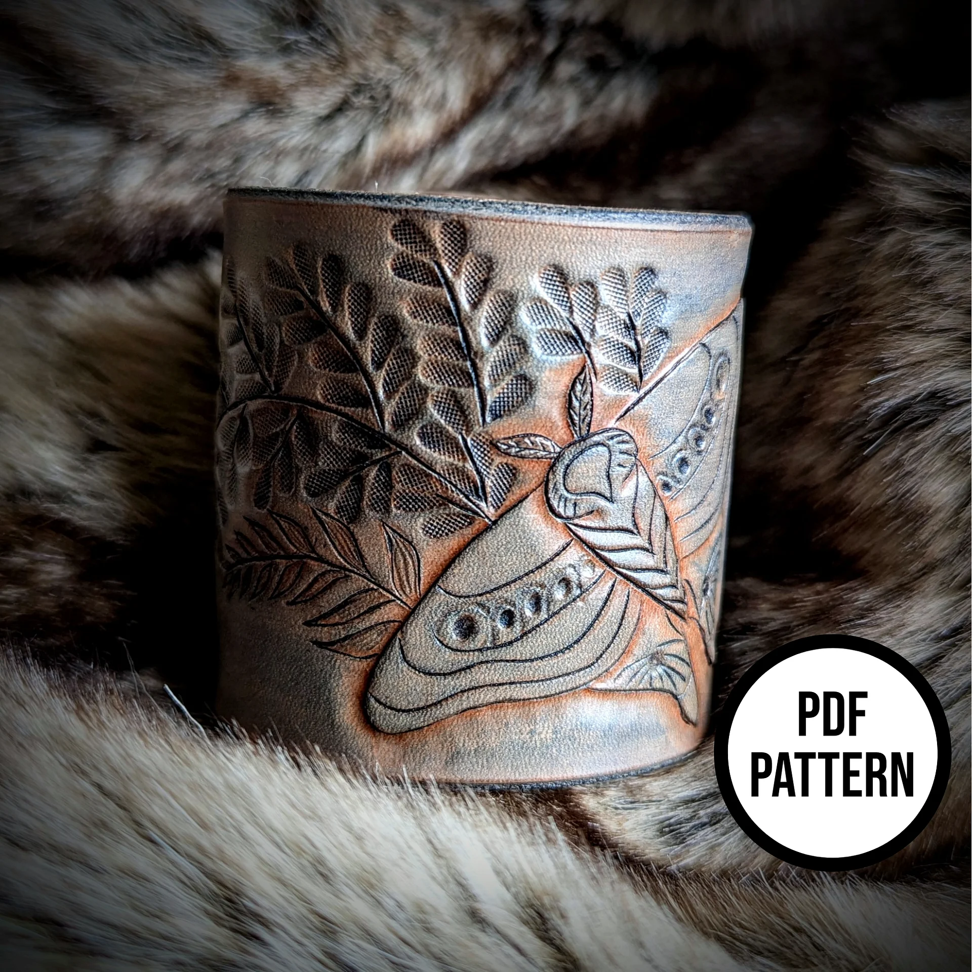 Moth Leather Cuff Pattern - Ellie Everyday Cosplay - PDF Pattern for Leatherwork product image (3)