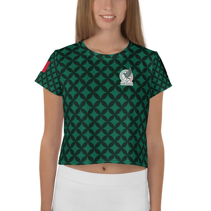 LowkeyFire Mexico Soccer Inspired Crop Tee product image (1)