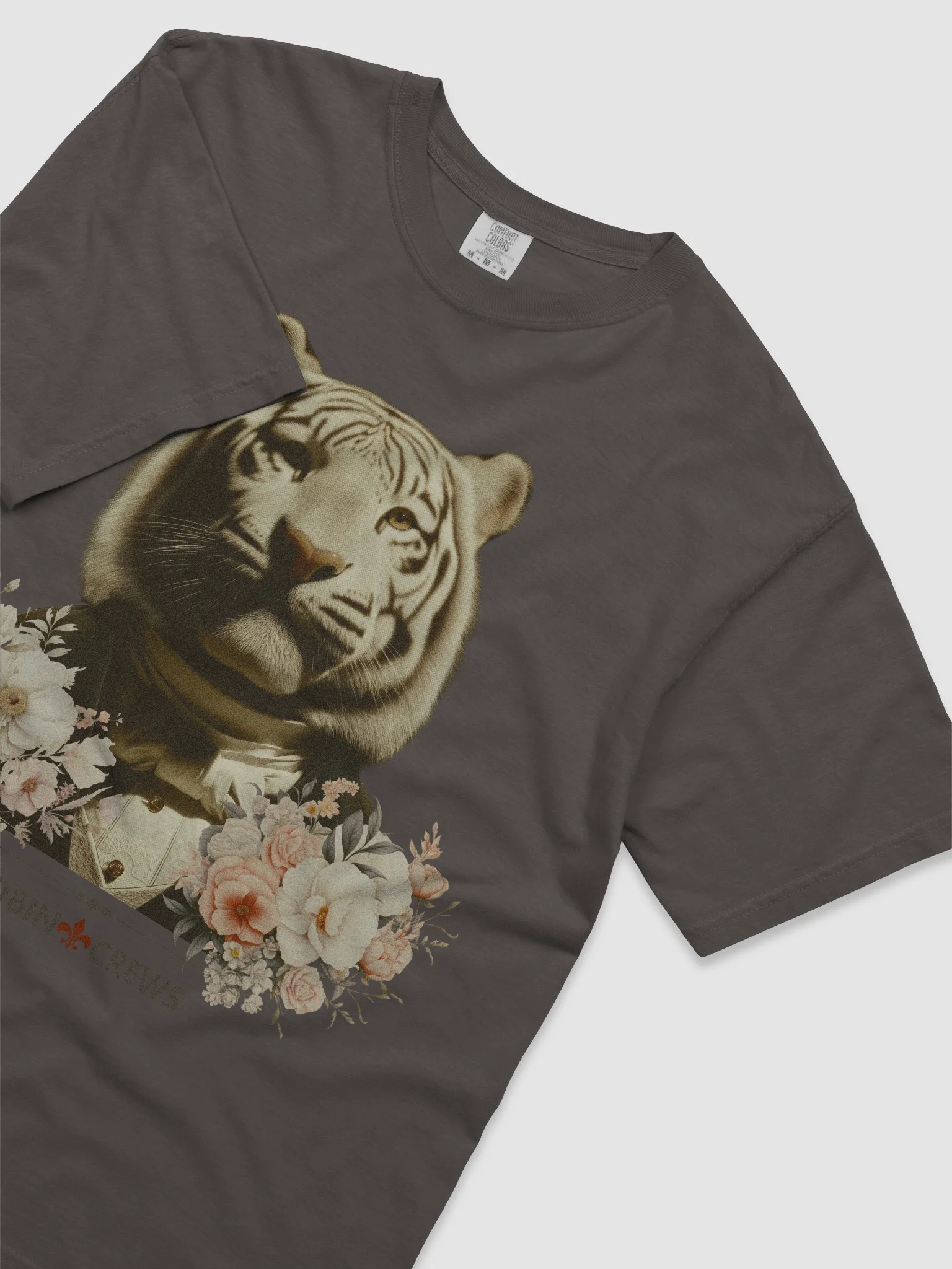 White Tiger Floral T Shirt Vintage Animal product image (7)