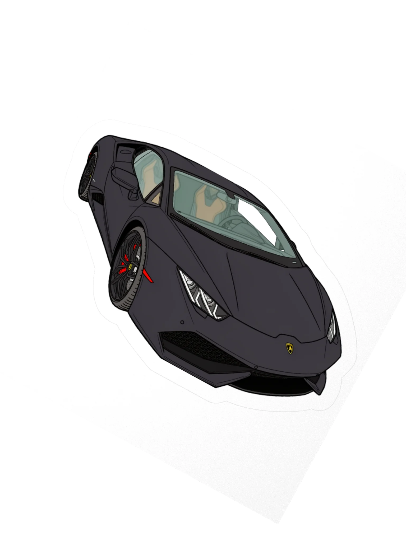 Black Lamborghini Huracan Sticker (Retro, Sketch, Silhouette) product image (6)