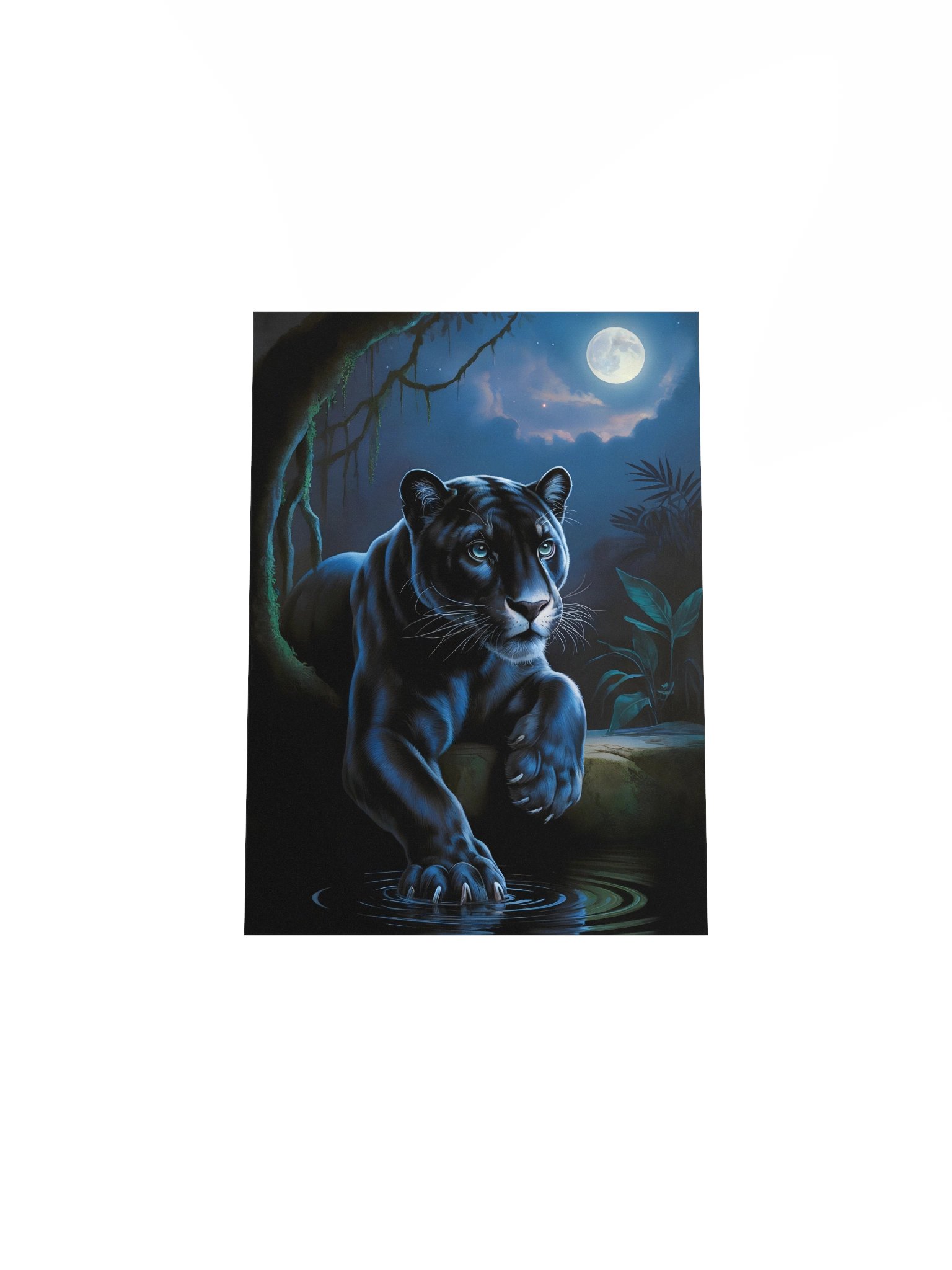Moonlit Black Panther Poster – Mystical Night Jungle Wall Art product image (5)