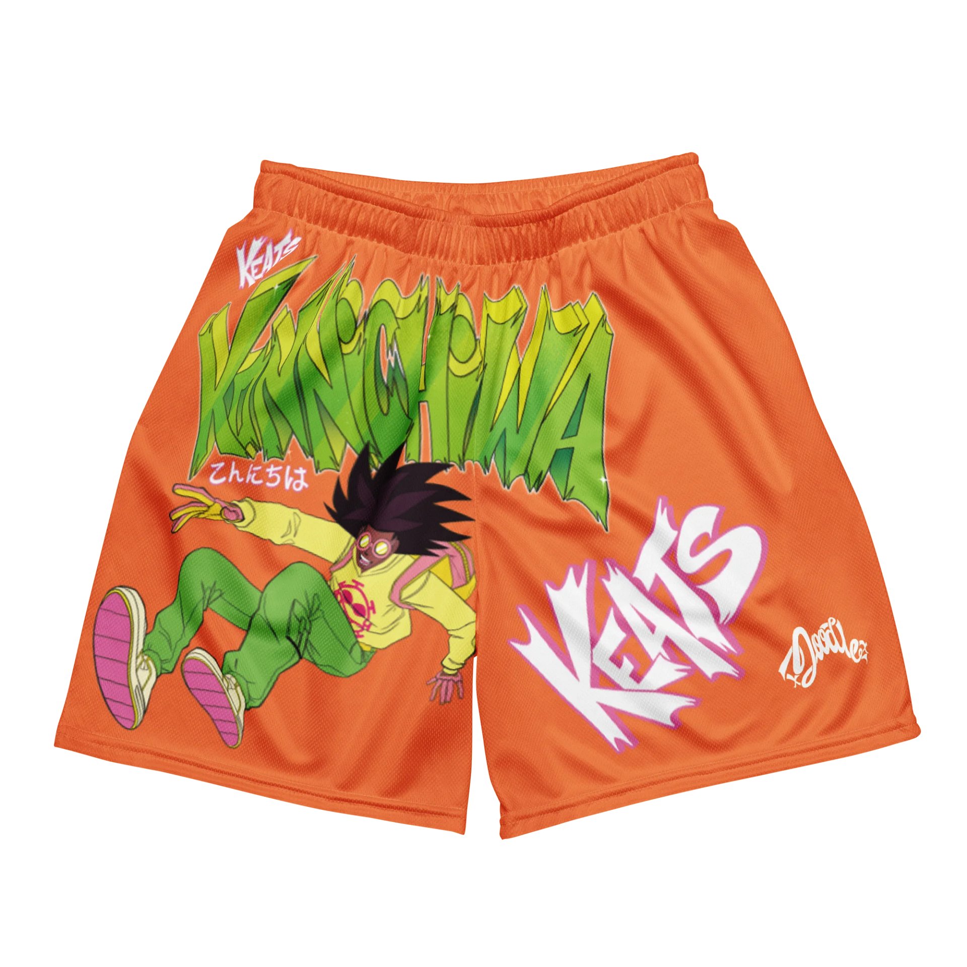 KONNICHIWA - Orange Mesh Shorts (with pockets) product image (1)