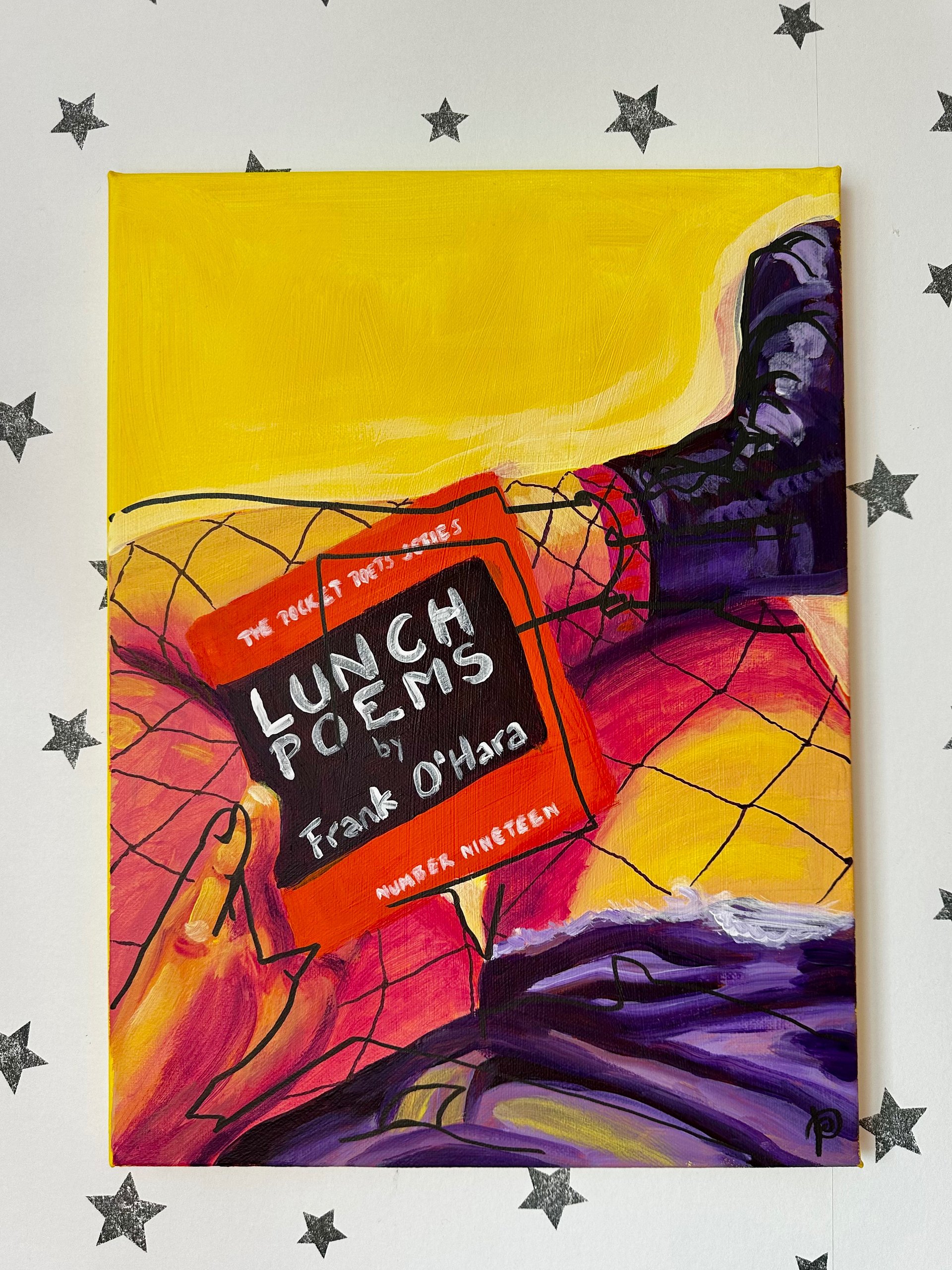 'dedicated to the person who read bunny next to me' original acrylic painting on canvas product image (4)