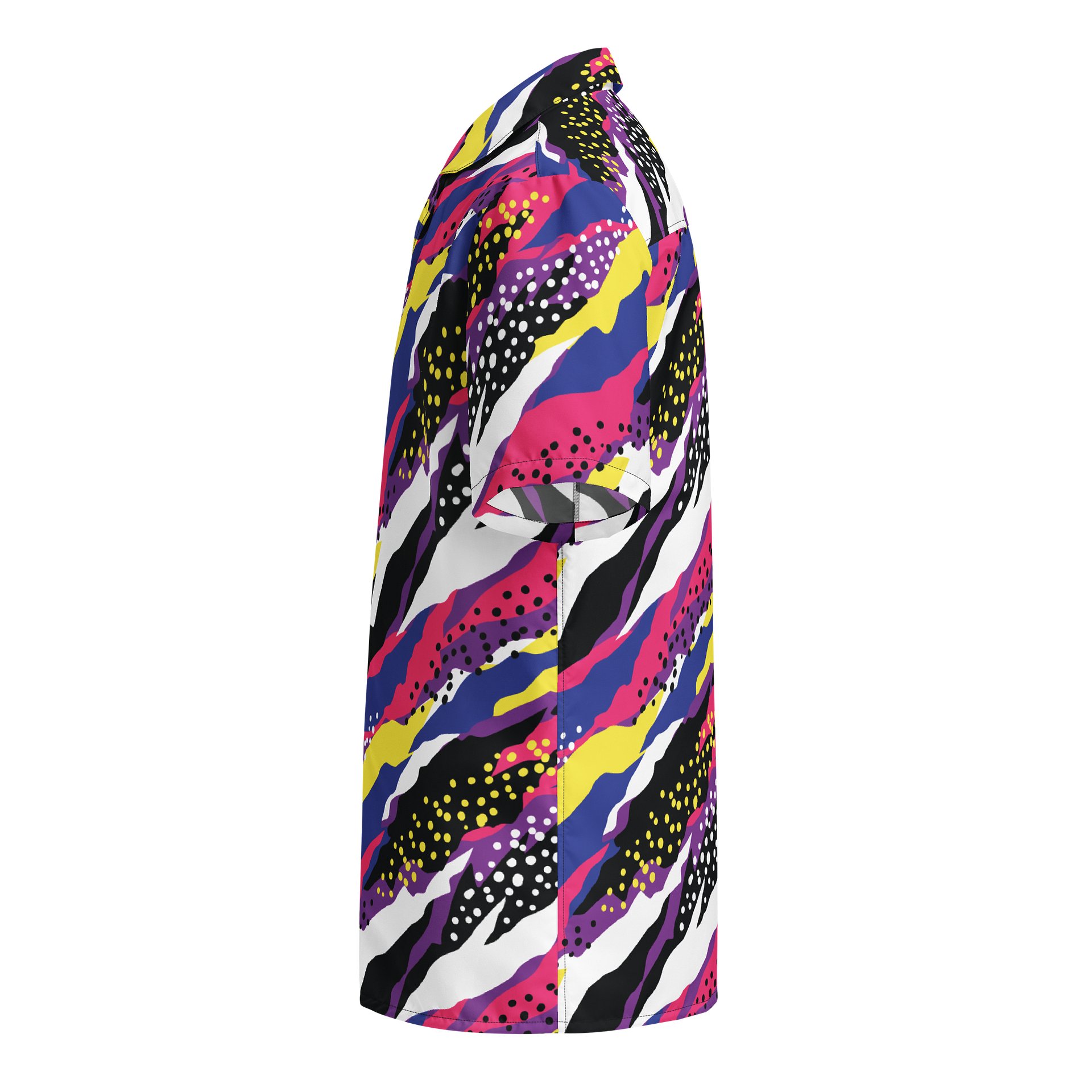 Retro 90s Cyber-Pop Waves | Vibrant All-Over Print Button Shirt product image (3)