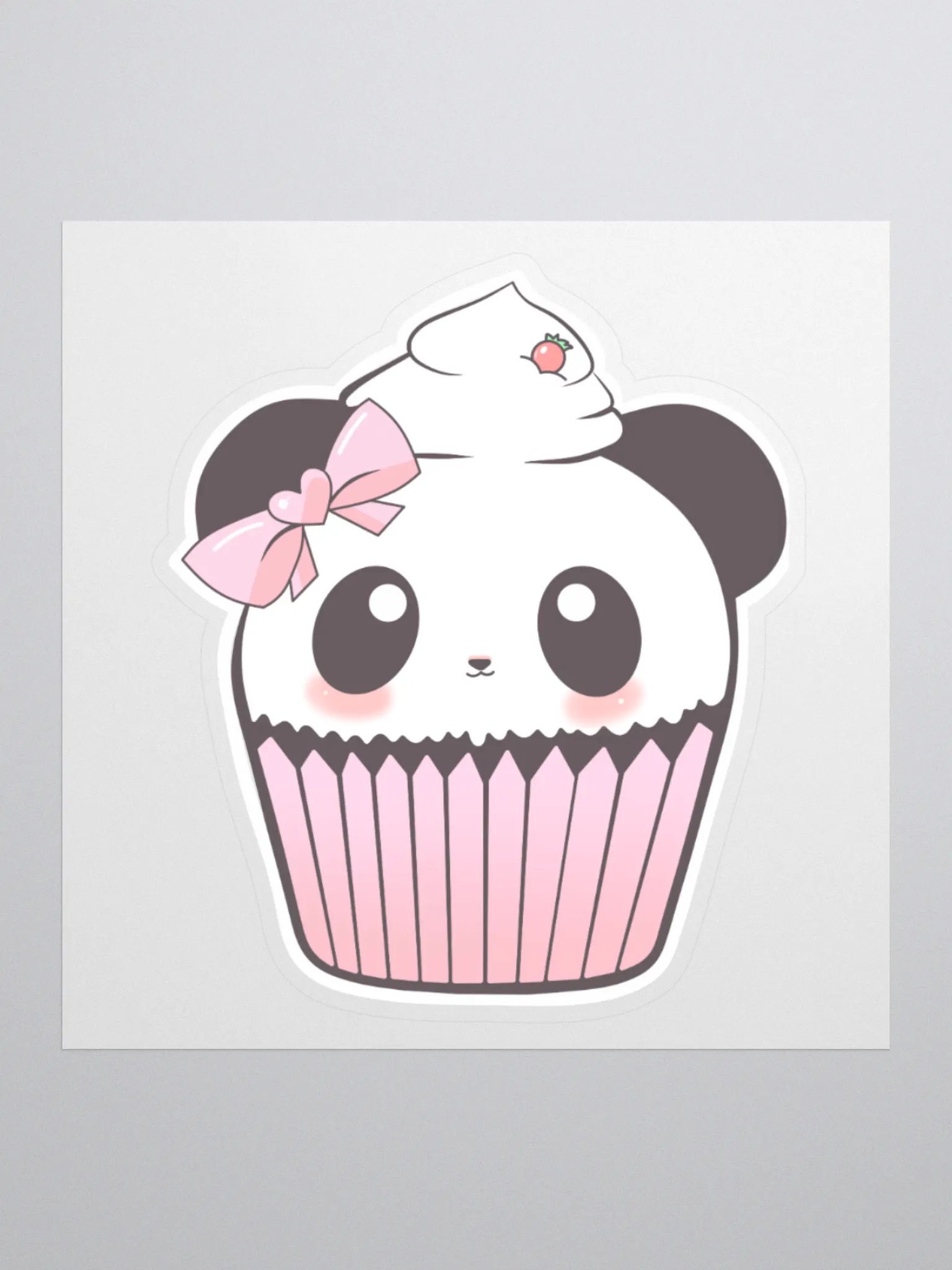 Panda Cupcake Kiss Cut Stickers product image (1)
