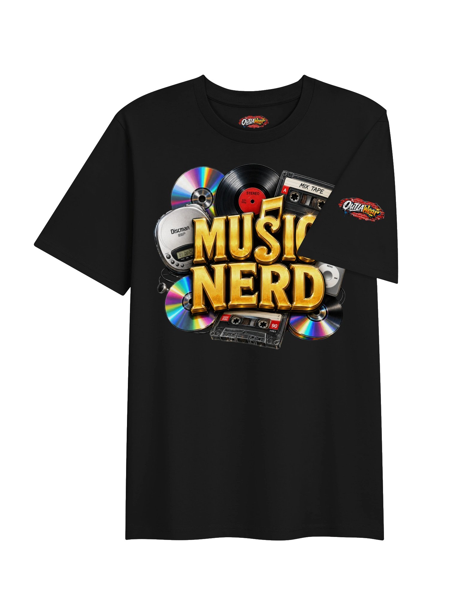 MUSIC NERD Gold Retro Collage Tee product image (35)