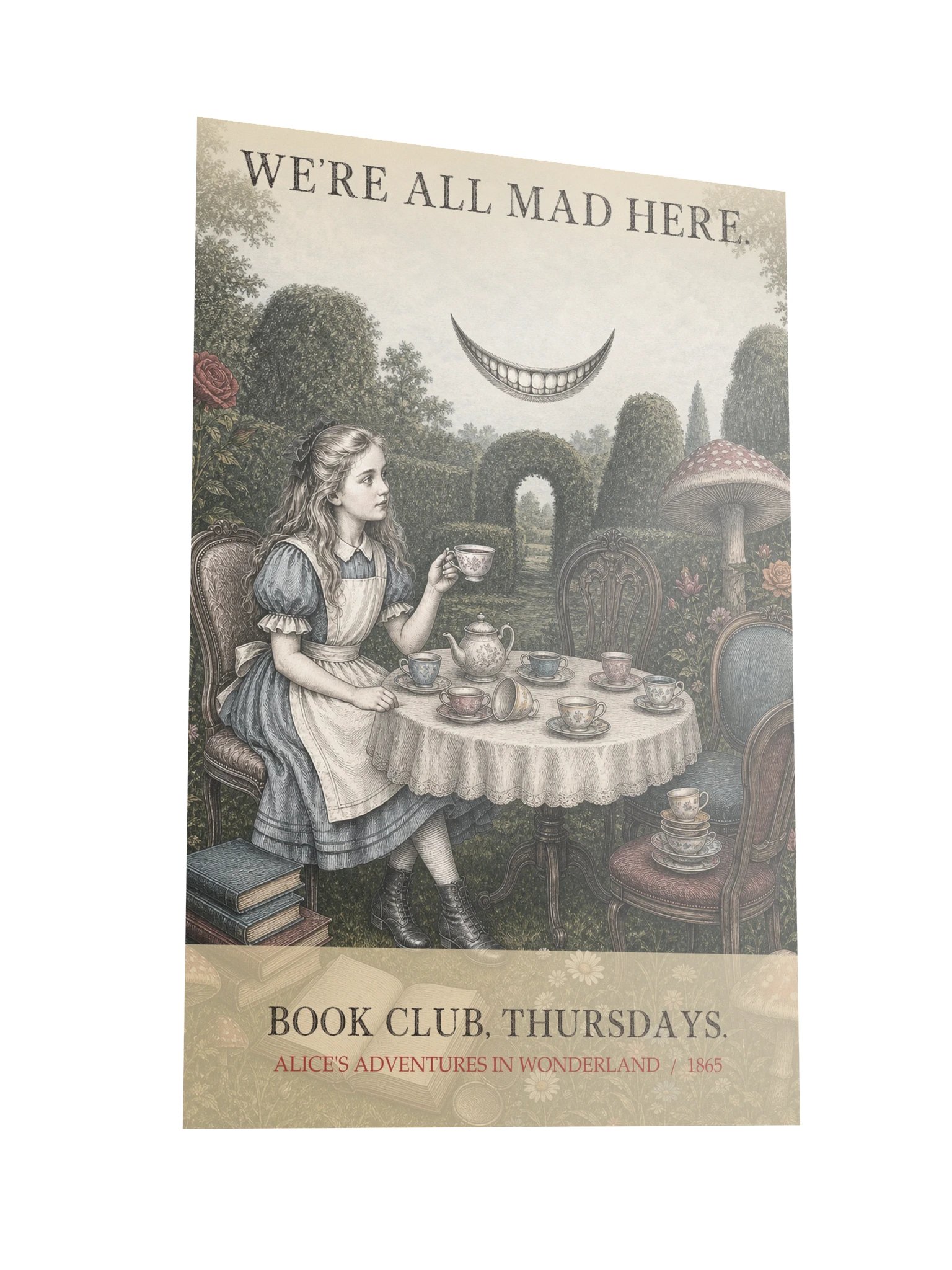 We Re All Mad Here Book Club -- Alices Adventures in Wonderland Art Print product image (10)