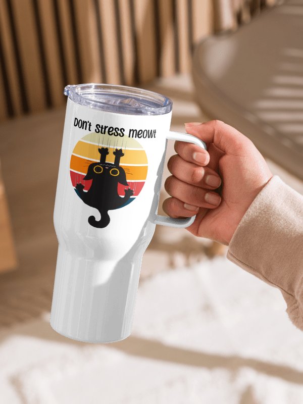Stressed Out Cat Travel Mug, 2 sizes product image (1)