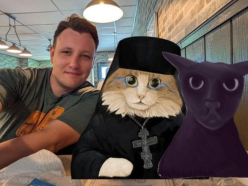 Larry and I took John Orthodox out for dinny last night. Why's he crying?