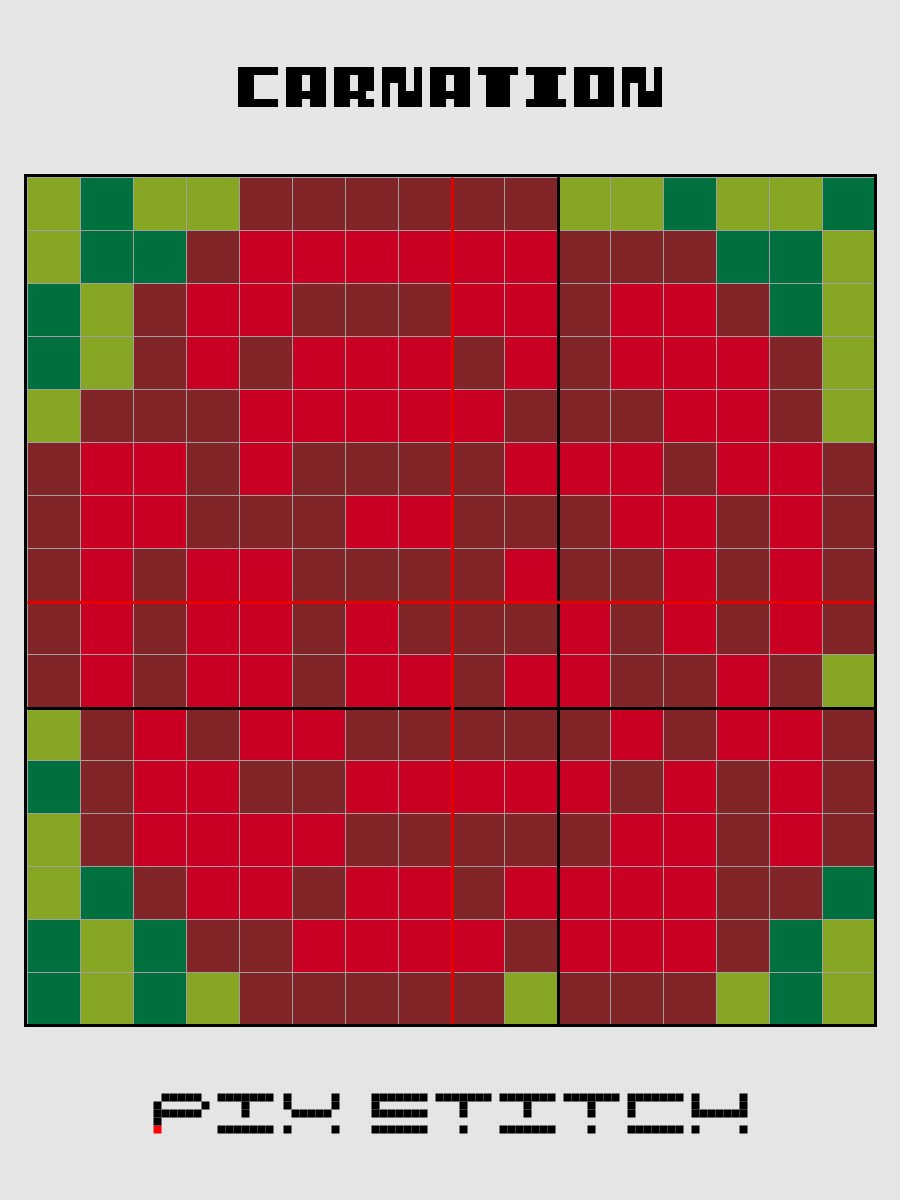 Carnation Pixel Art product image (2)