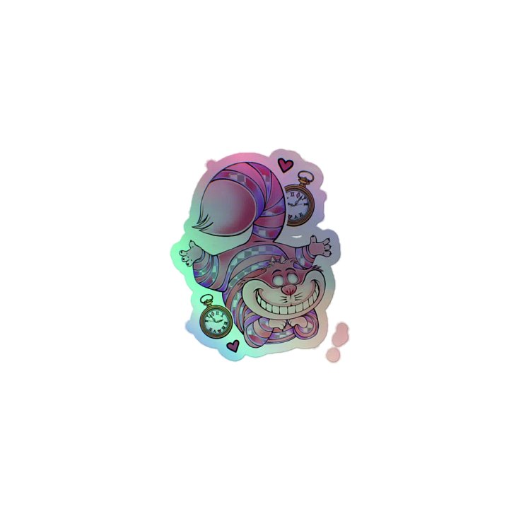 "Wonderland Cheshire Cat" Holographic Sticker product image (1)