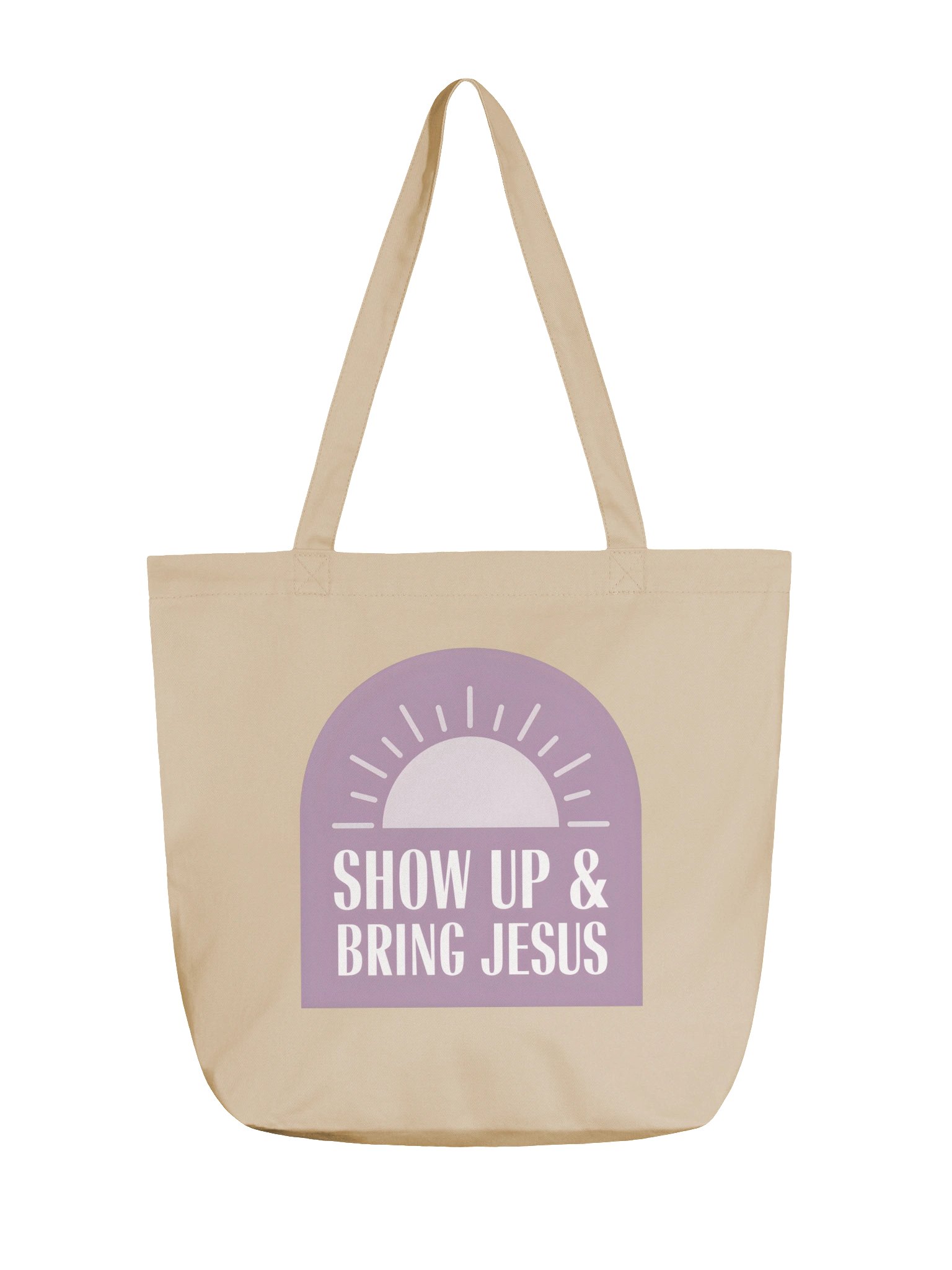 Show Up & Bring Jesus Tote Bag (Lavender) product image (1)