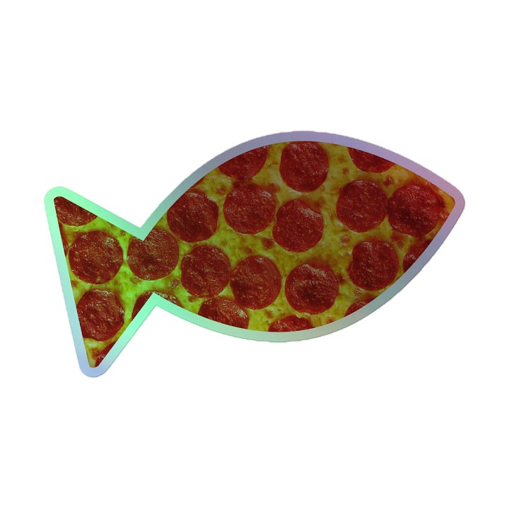 Pizzafish Holographic Sticker product image (1)