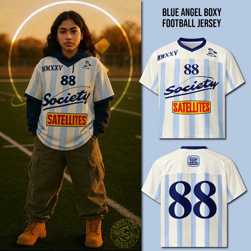 The third and final piece from the GridIron Collection. The ‘Blue Angel’ Boxy Football Jersey. 
XXS to 6XL

Link in bio or le...