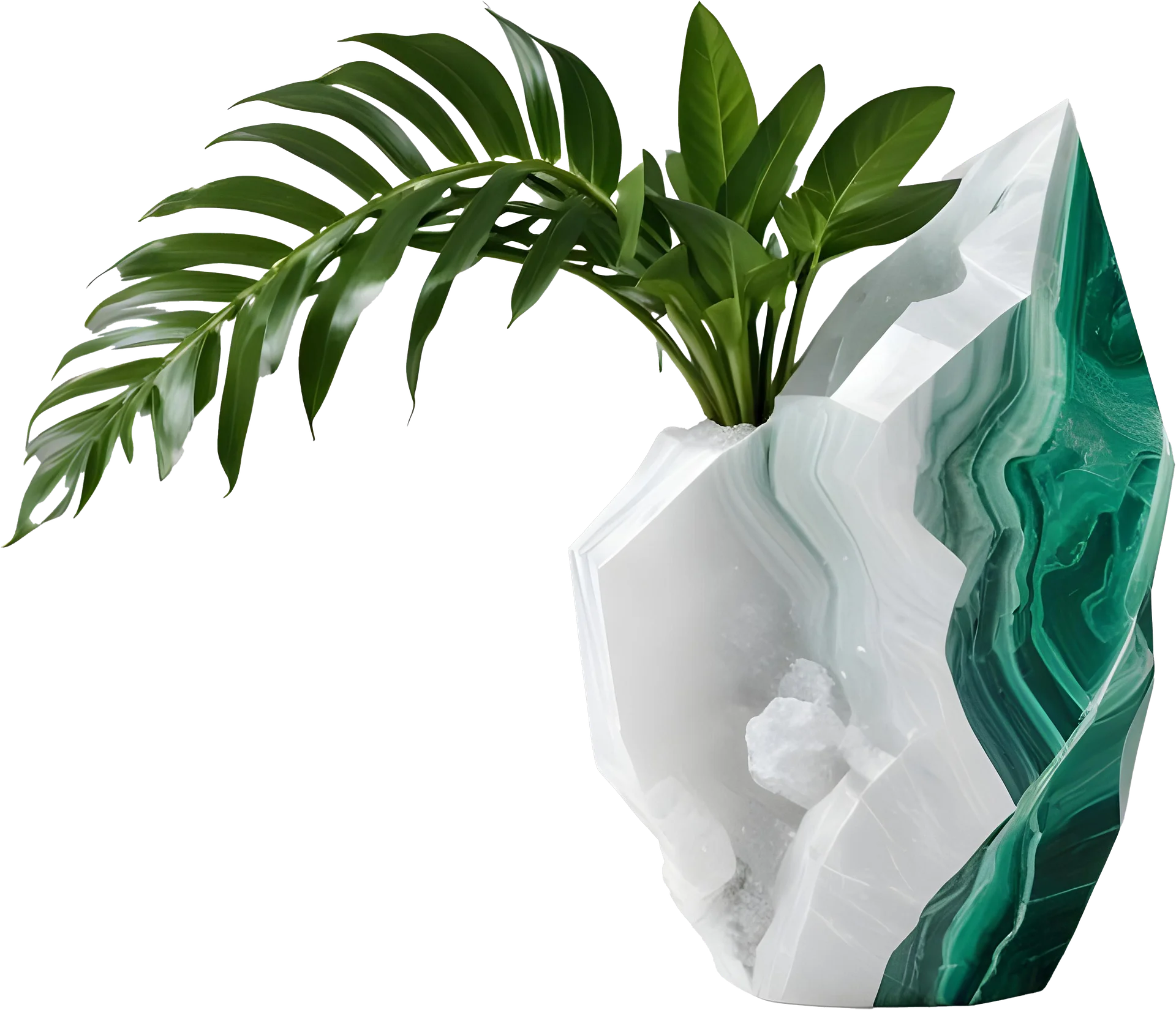 Aurora Verde - Vase Quartz & Malachite png product image (1)