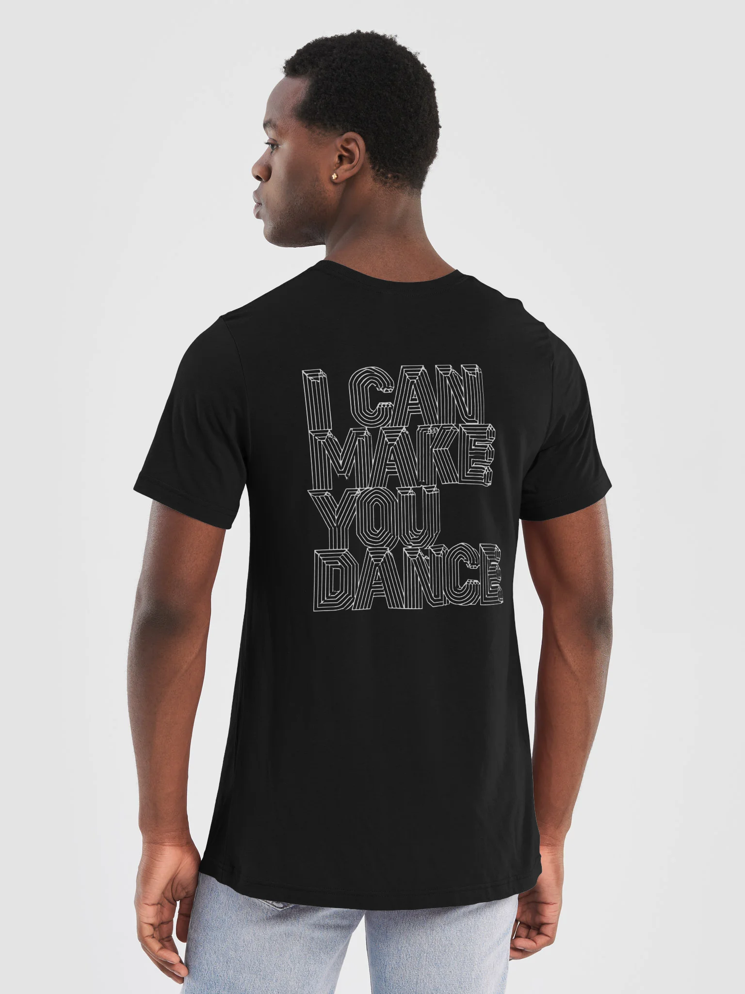 LABEL LOGO W/ I CAN MAKE YOU DANCE ON BACK (Men's Fitted T-Shirt) product image (2)