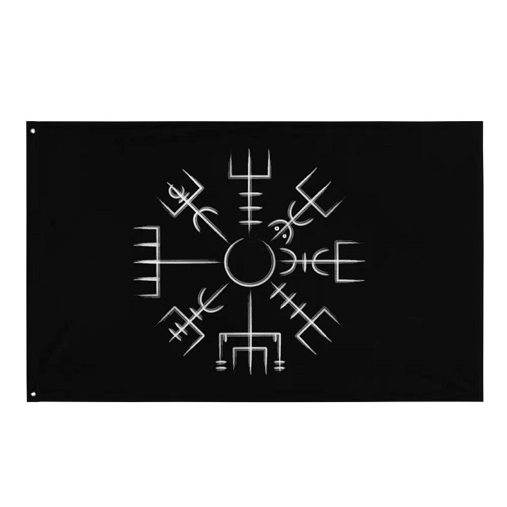 Vegvisir Flag in Black product image (1)