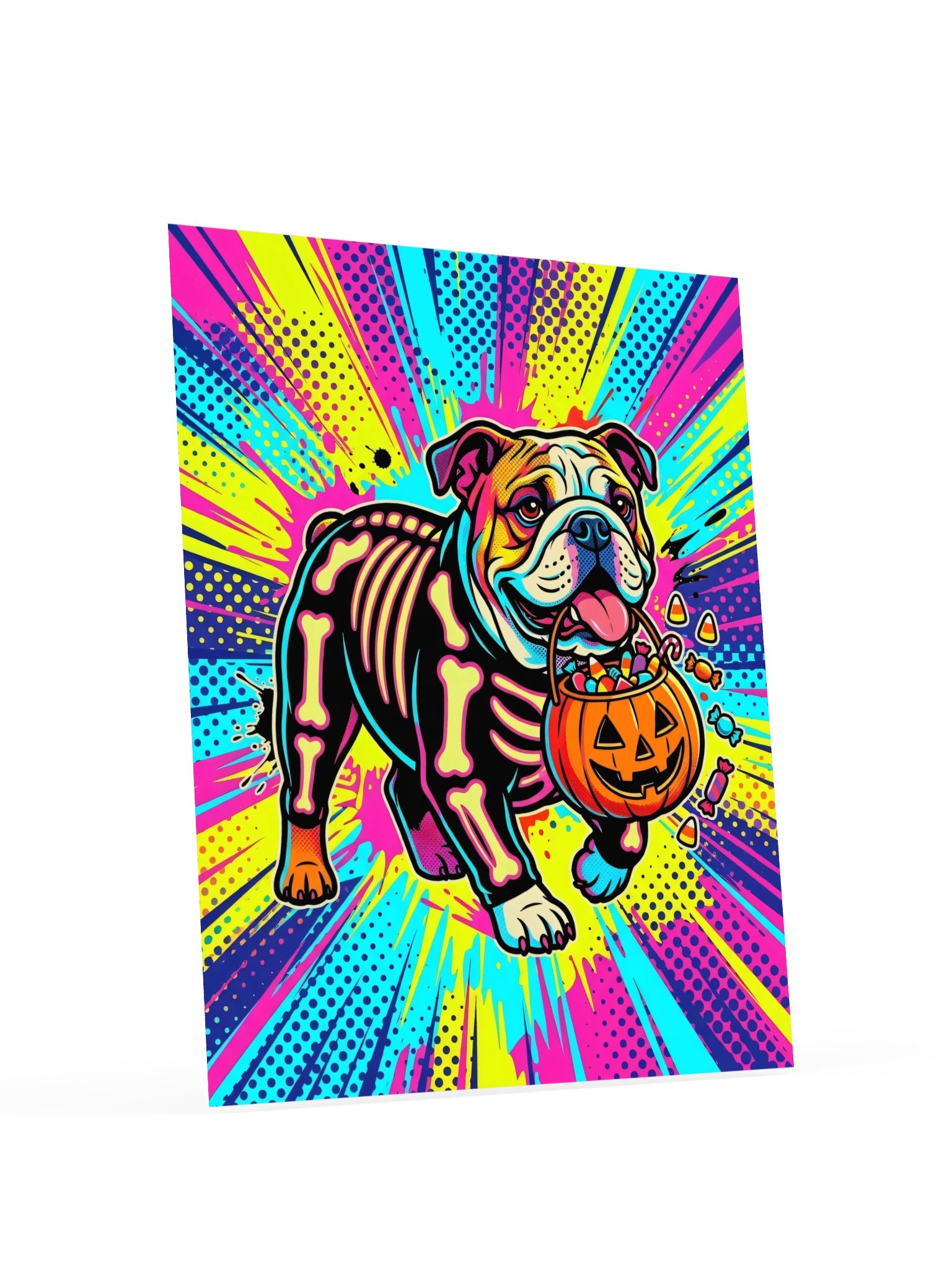Skeleton Costume Bulldog Poster product image (18)