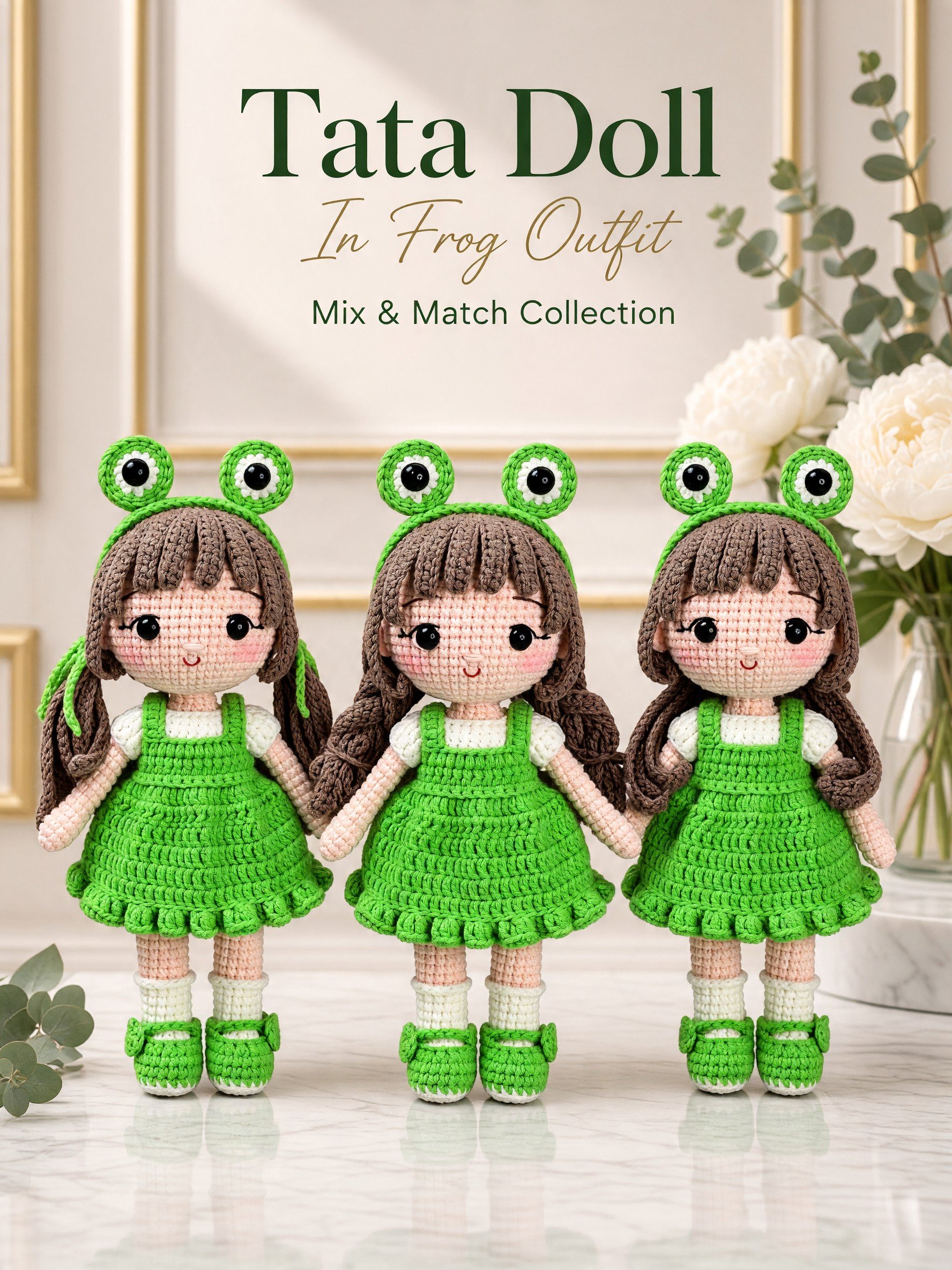 PDF | Crochet 9-inch Tata Doll in Frog Outfit | Amigurumi Doll Pattern product image (5)