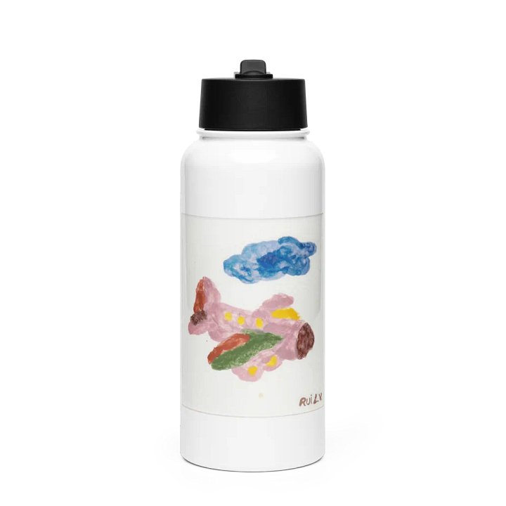 Kid Airplane (Stainless Steel Water Bottle with a Straw Lid) product image (1)