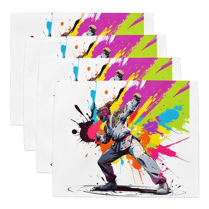 Placemat Set (4EA) ( D_0144_Color Kick Taekwondo Boy of the Streets ) product image (1)