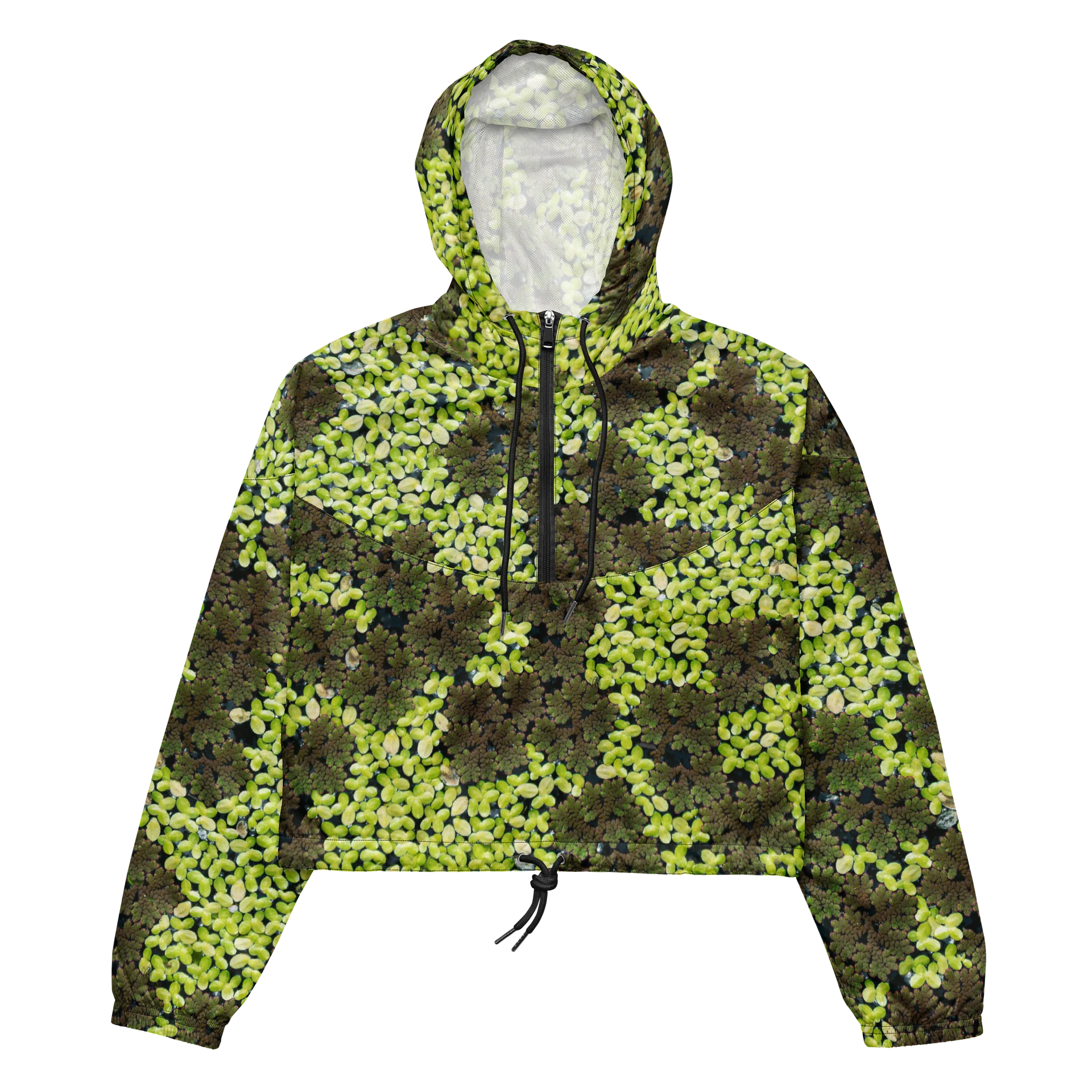 Verdant Life Women's All-Over Print Lush Foliage Cropped Windbreaker product image (2)