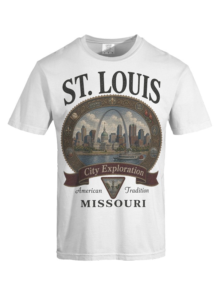 Vintage St. Louis Shirt, Missouri Graphic Tee, Comfort Colors 1717 Gateway Arch Travel T-Shirt product image (2)